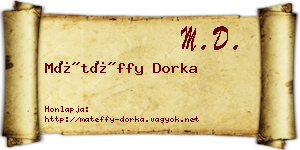 Mátéffy Dorka névjegykártya